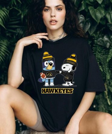 Iowa Hawkeyes X Snoopy Bluey Christmas Football Ncaa Tshirt