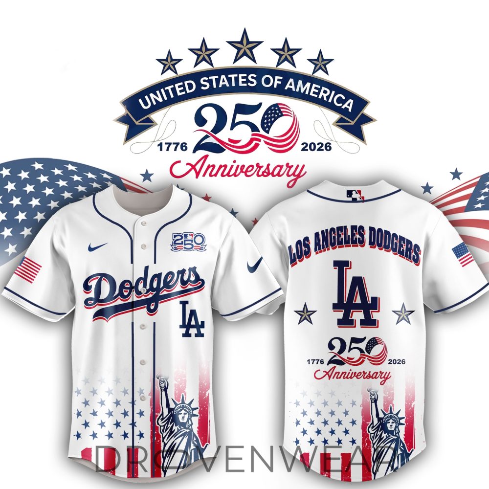Limited Edition Los Angeles Dodgers 250Th Anniversary United States Semiquincentennial Special Jersey