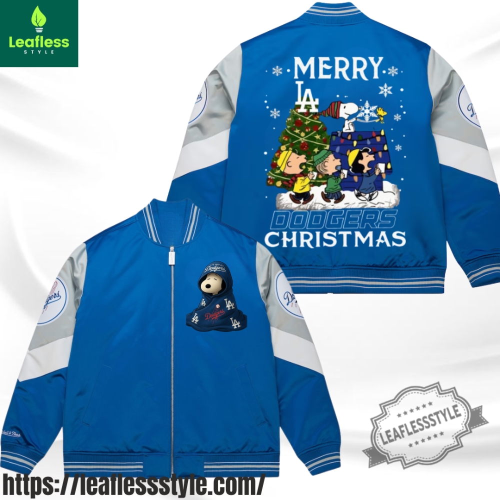 Los Angeles Dodgers X Snoopy The Peanuts Merry Christmas Bomber Jacket