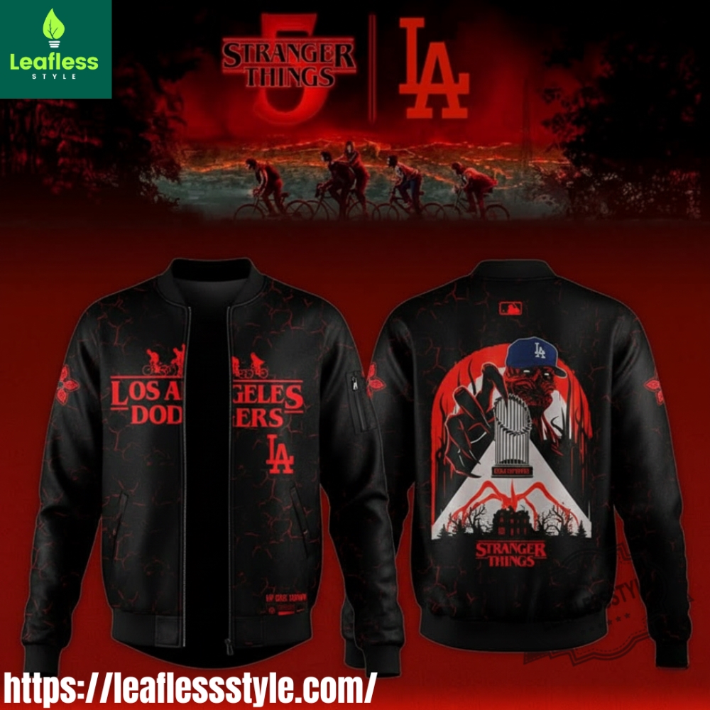 Los Angeles Dodgers X Stranger Things 5 Bomber Jacket