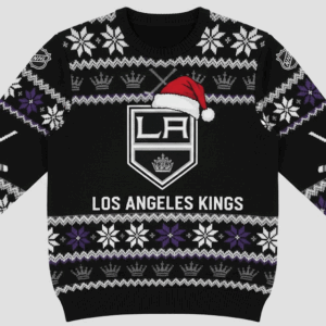 Los Angeles Kings Nhl Ugly Christmas Sweater – Black & Purple “Kings” Holiday Knit