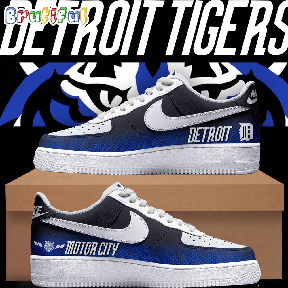 Mlb Detroit Tigers 2024 City Connect Air Force 1 Sneaker Shoes