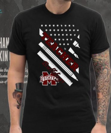 Msu Teacher American Flag Design Apparel T Shirt