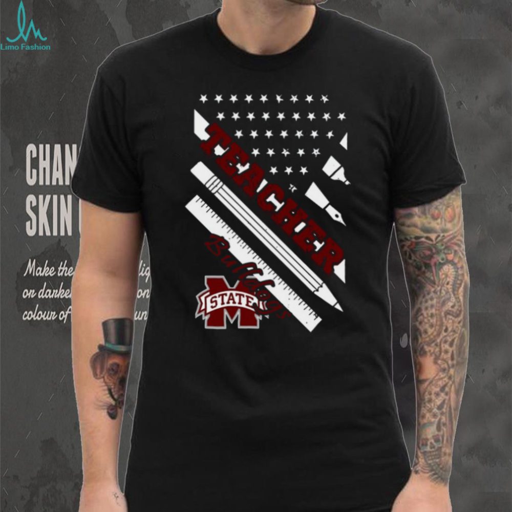 Msu Teacher American Flag Design Apparel T Shirt