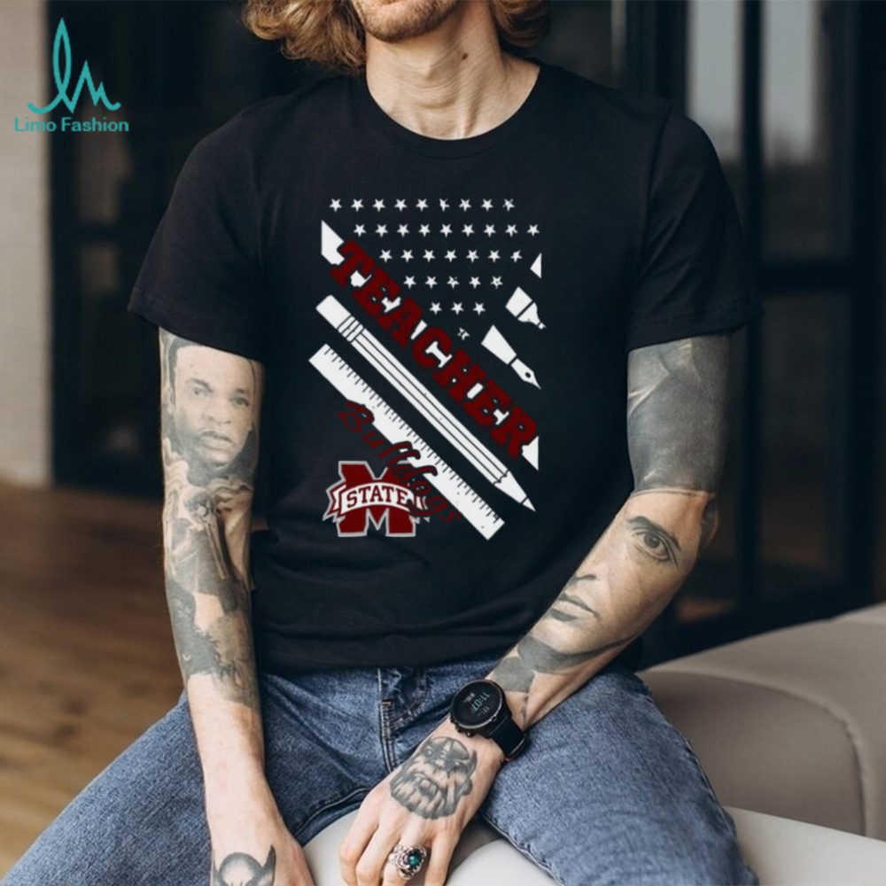 Msu Teacher American Flag Design Apparel T Shirt - Image 2