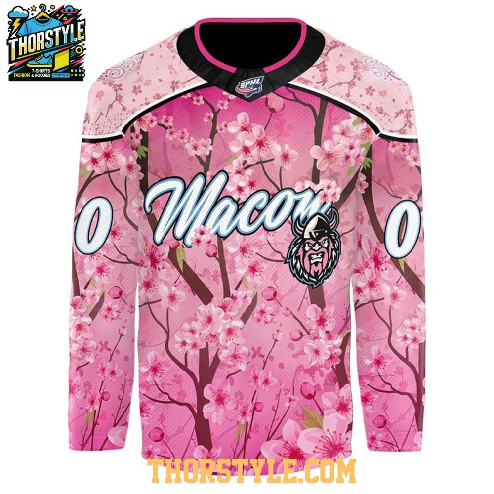 Macon Mayhem Cherry Blossom Day 2026 Personalized Hockey Jersey - Image 2