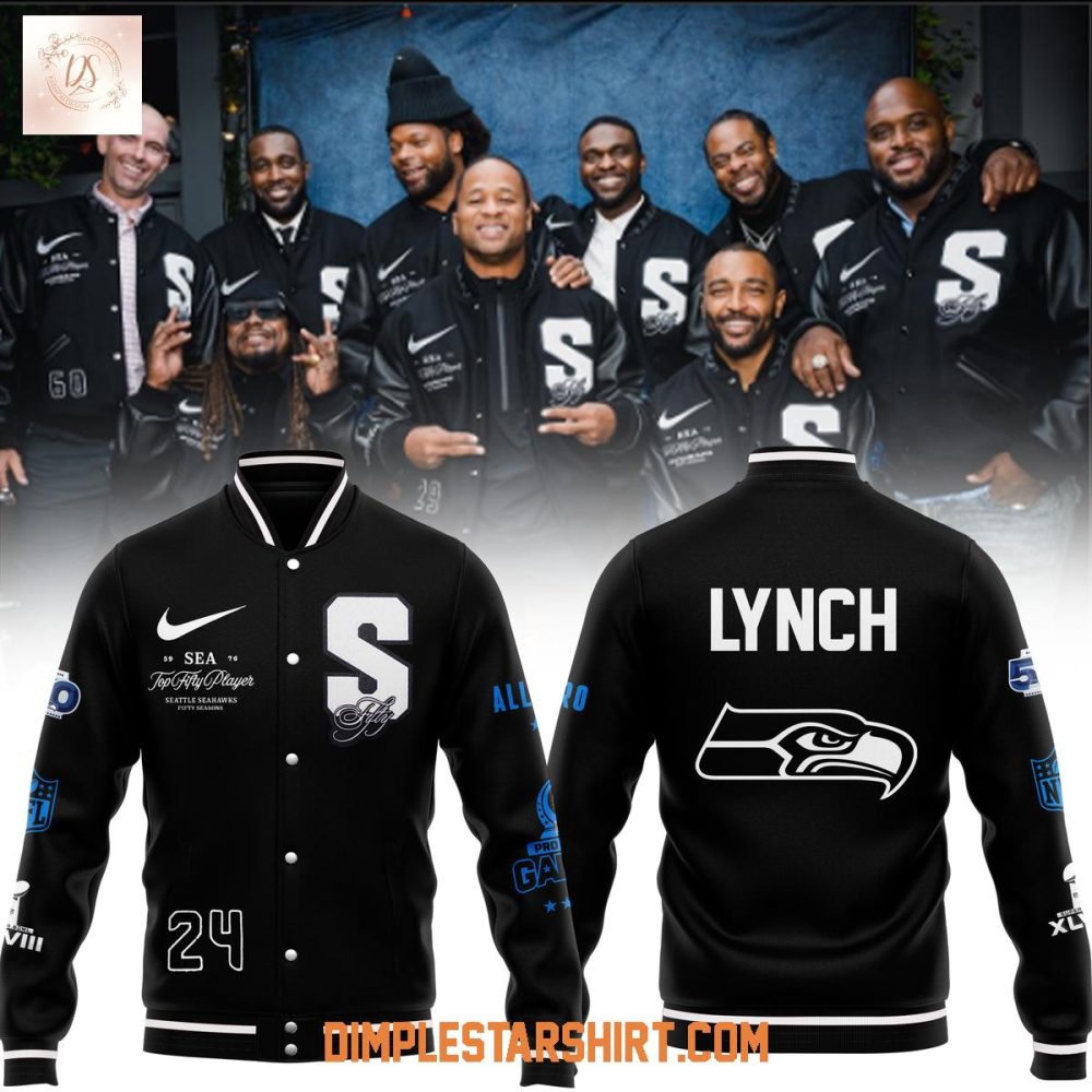 Marshawn Lynch Seattle Seahawks 50 Players Of All Time Baseball Jacket