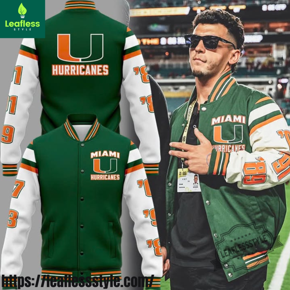 Miami Hurricanes Football Baseball Jacket