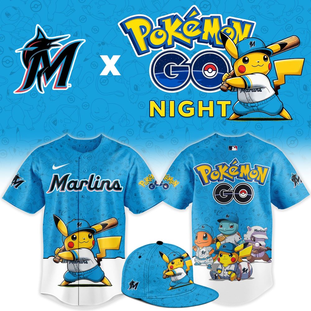 Miami Marlins Pokémon Go Night Limited Edition Baseball Jersey