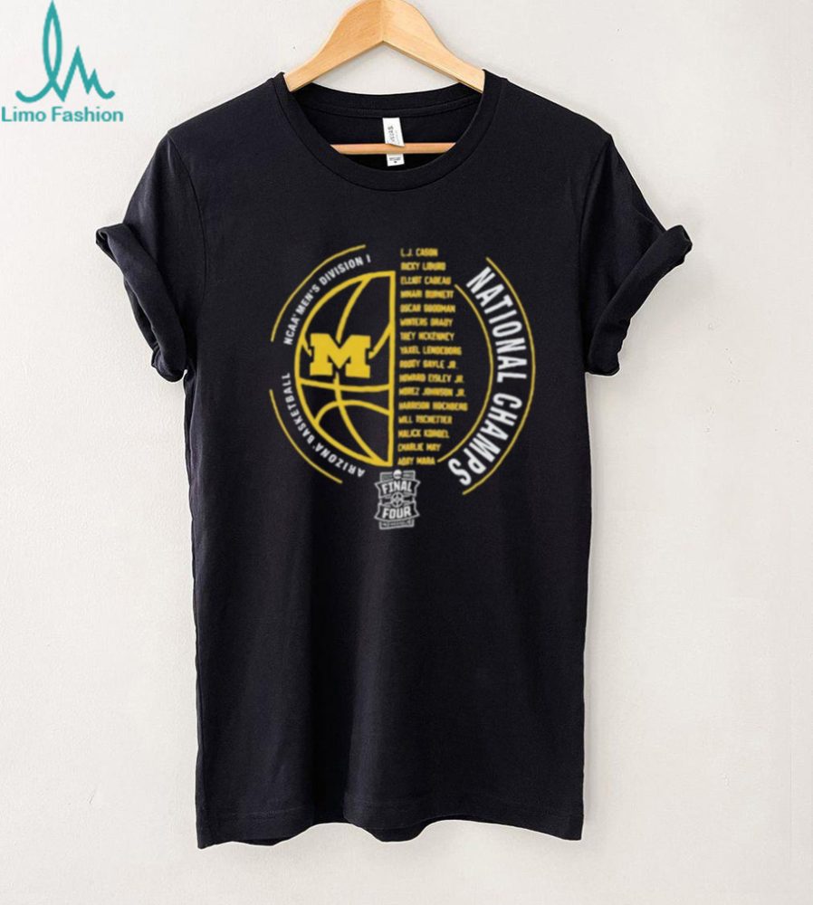 Michigan Basketball 2026 National Champs Roster Circular Design T Shirt - Image 2