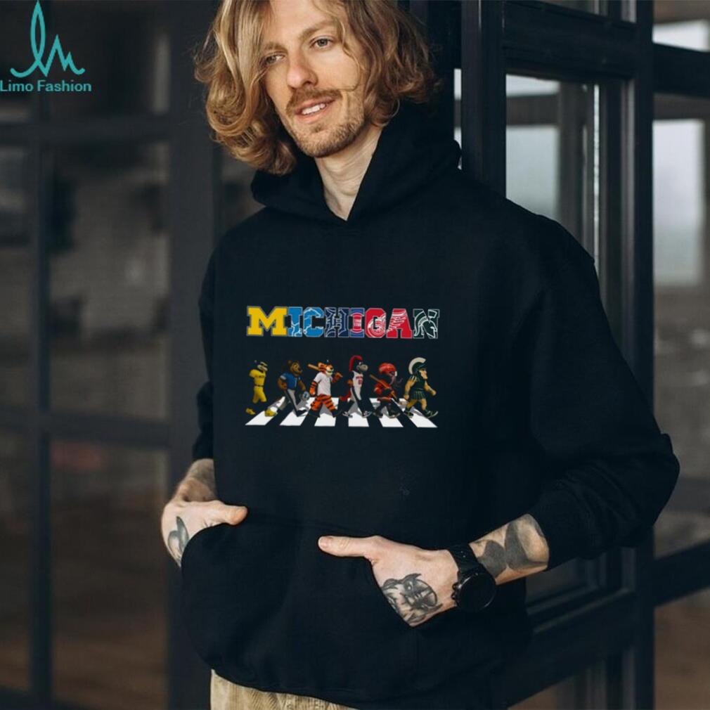 Michigan Sports Abbey Road Mascots T Shirt