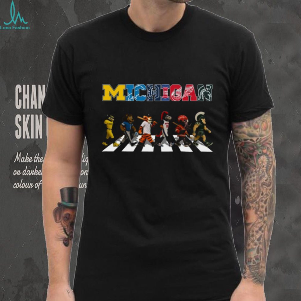 Michigan Sports Abbey Road Mascots T Shirt - Image 2