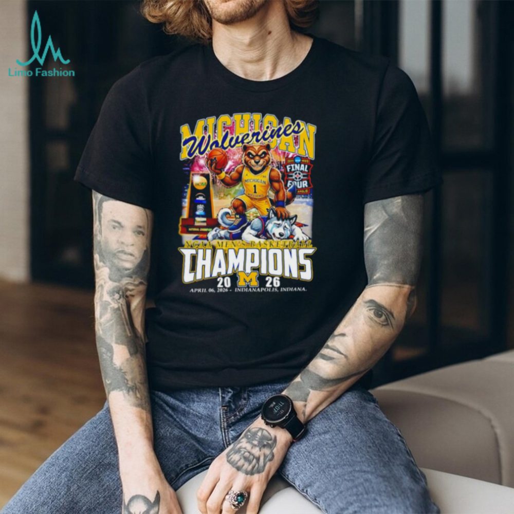 Michigan Wolverines 2026 Ncaa Basketball National Champions Mascot Celebration T Shirt - Image 2