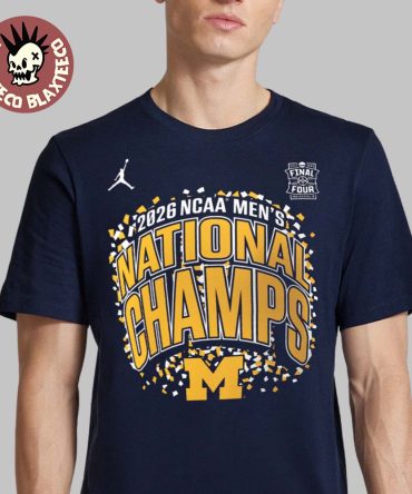 Michigan Wolverines 2026 Ncaa Men'S Basketball National Champions Jordan Brand Confetti Celebration T-Shirt