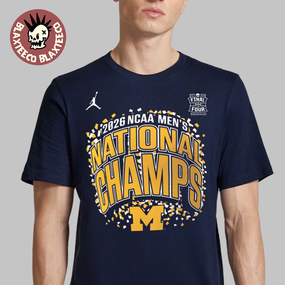 Michigan Wolverines 2026 Ncaa Men'S Basketball National Champions Jordan Brand Confetti Celebration T-Shirt