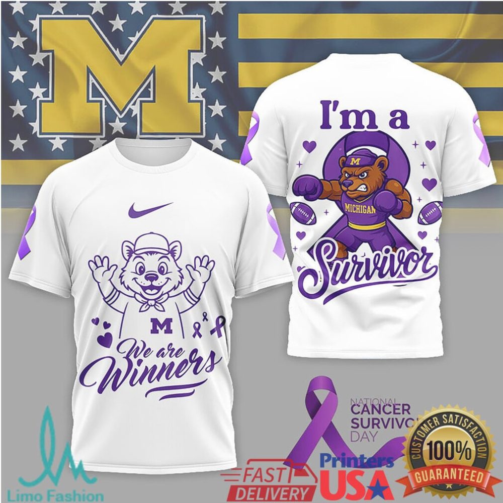 Michigan Wolverines I'M A Survivor Cancer Awareness T Shirt