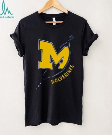 Michigan Wolverines M Block Logo Zipper Graphic T Shirt