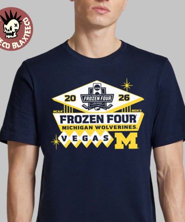 Michigan Wolverines Men'S Hockey 2026 Ncaa Frozen Four Vegas Logo T-Shirt