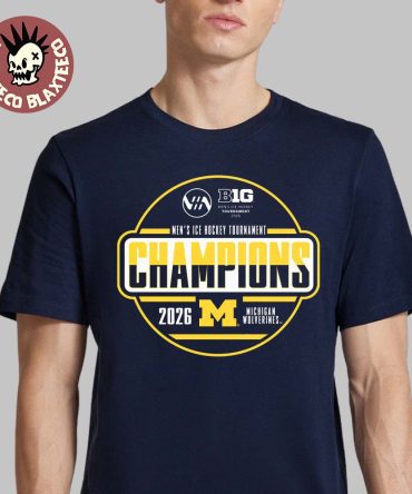 Michigan Wolverines Men'S Ice Hockey 2026 Big 10 Tournament Champions Locker Room T-Shirt