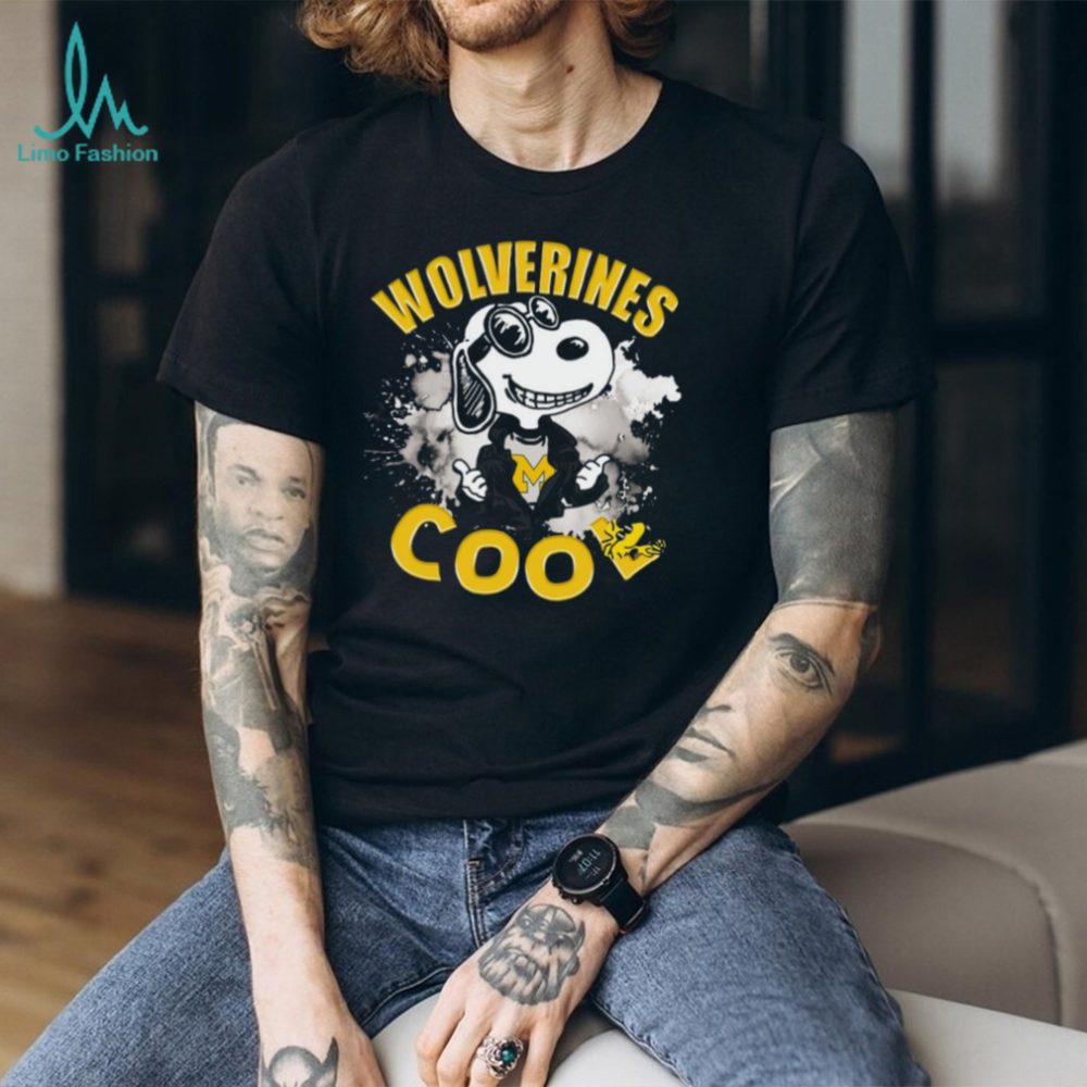 Michigan Wolverines Peanuts Joe Cool T Shirt - Image 2