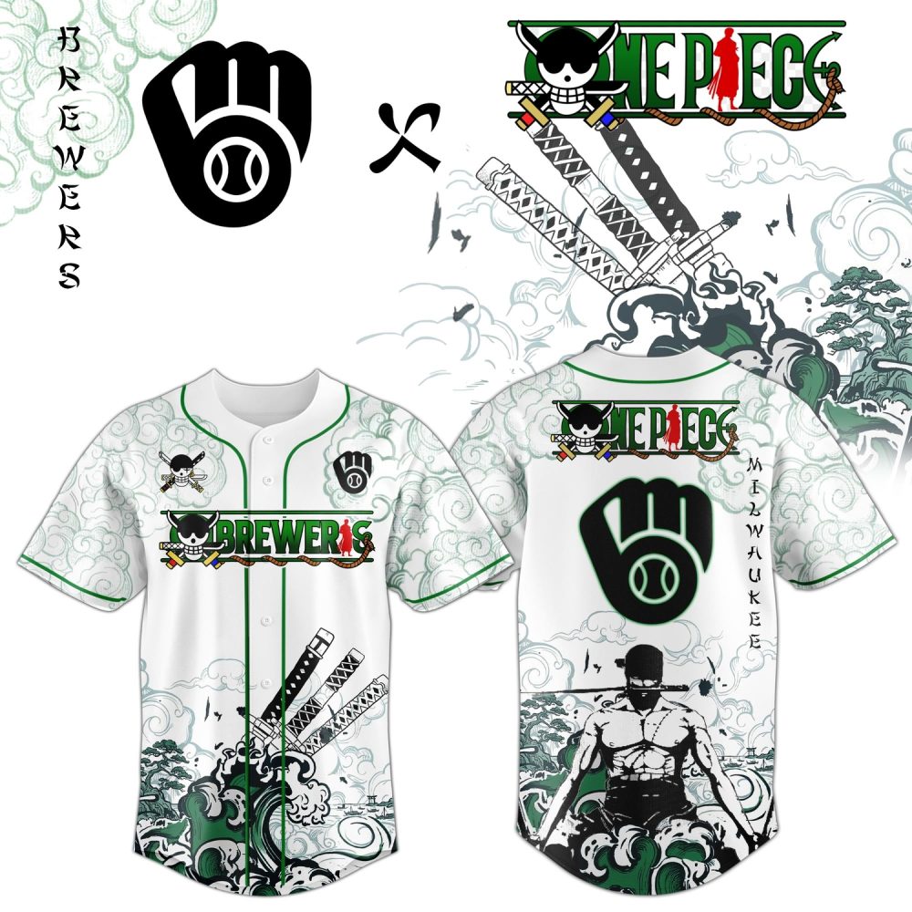 Milwaukee Brewers X Zoro Ronin Emerald Wave Limited Edition Jersey