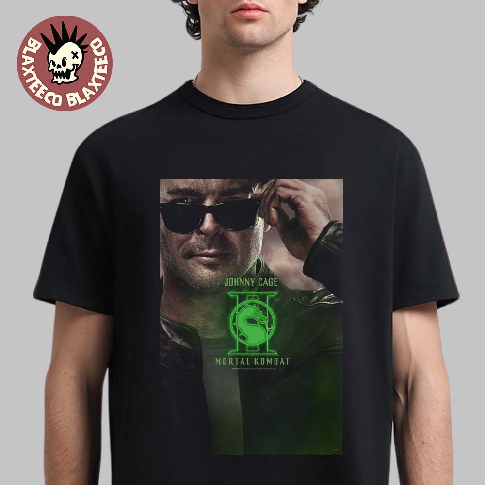 Mortal Kombat Ii Movie Exclusive Johnny Cage Character Poster T-Shirt