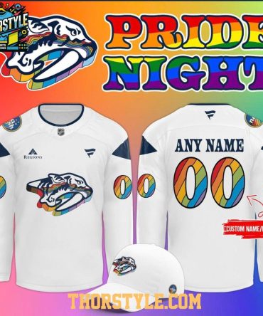 Nashville Predators Pride Night All White 2026 Personalized Hockey Jersey