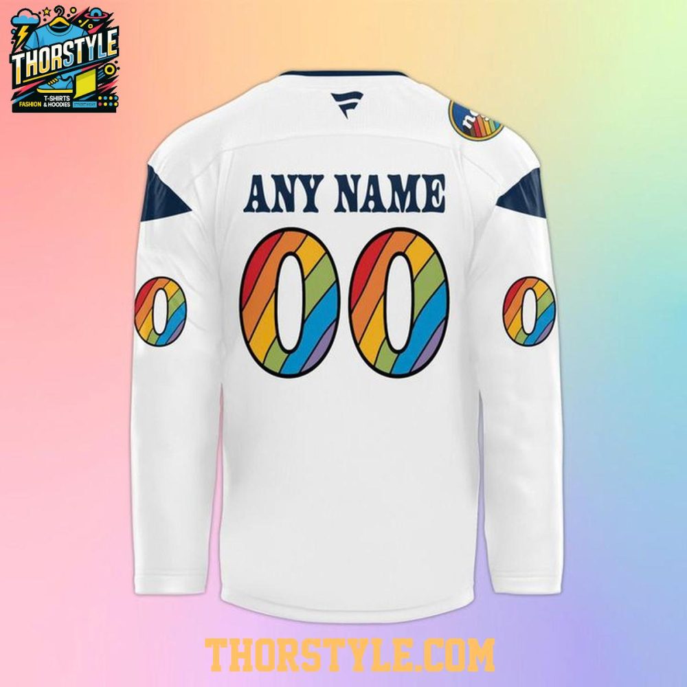 Nashville Predators Pride Night All White 2026 Personalized Hockey Jersey - Image 3