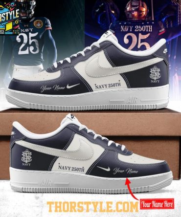 Navy Midshipmen 250Th Anniversary 2025 Personalized Air Force 1 Shoes