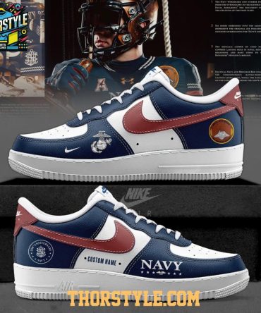 Navy Midshipmen Navy 250Th Birthday 2025 Personalized Air Force 1 Shoes