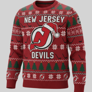 New Jersey Devils Nhl Ugly Christmas Sweater – Red & Black “Jersey” Holiday Knit
