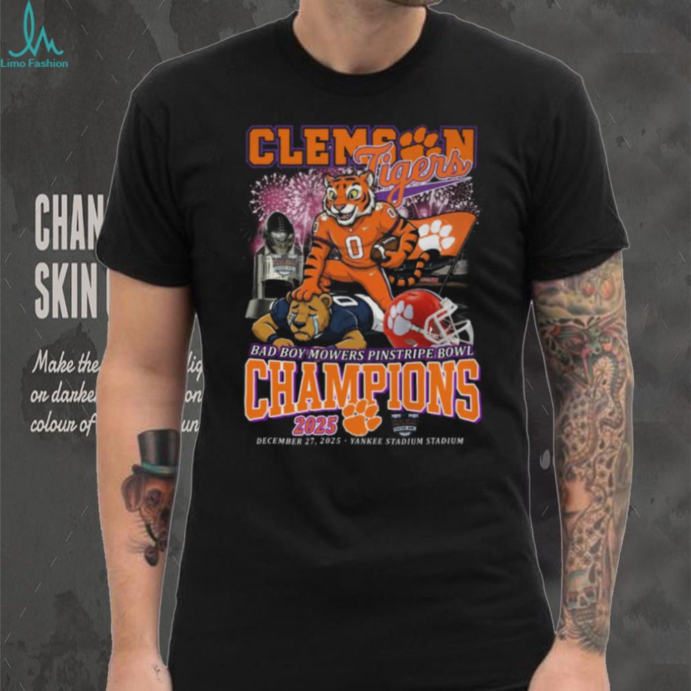Official 2025 Clemson Tigers Pinstripe Bowl Victory T Shirt