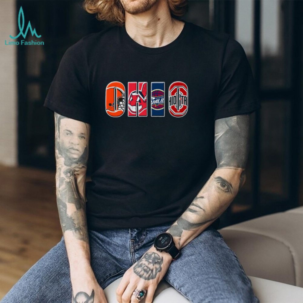 Ohio Pro Sports Teams Mashup T Shirt - Image 2