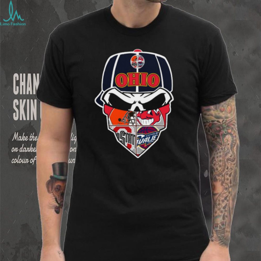 Ohio Sports Mashup Skull T Shirt