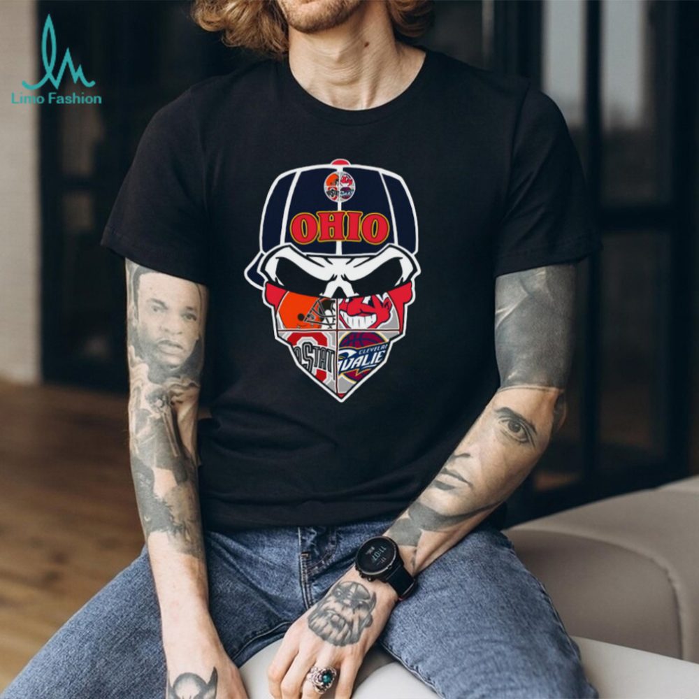 Ohio Sports Mashup Skull T Shirt - Image 2