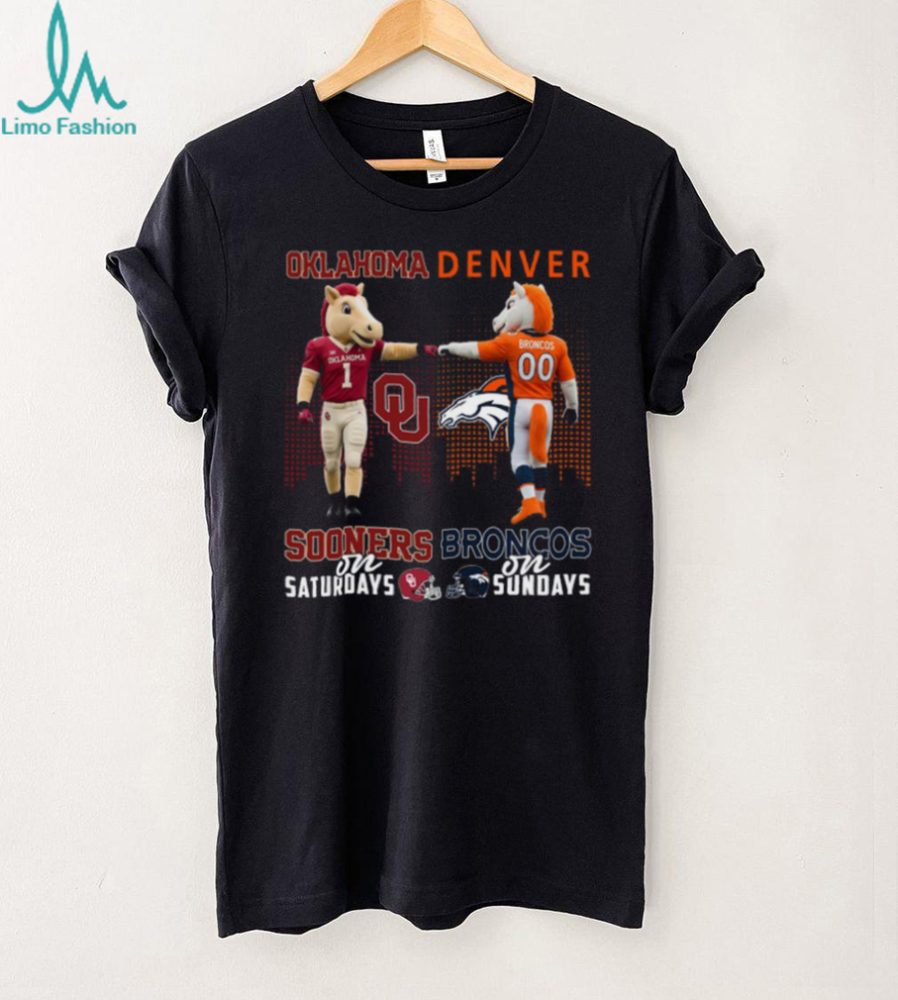 Oklahoma Sooners & Denver Broncos Fan T Shirt - Image 2