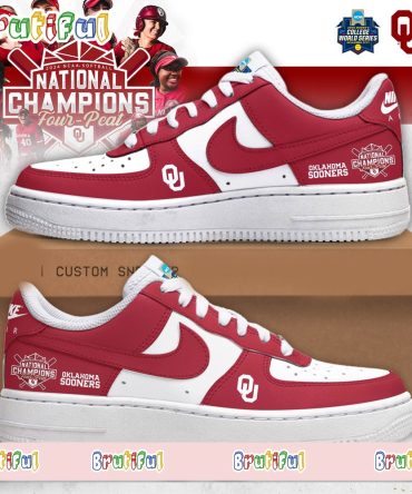 Oklahoma Sooners Four Peat Ncaa Softball Women’S Champions Air Force 1 Shoes Sneaker