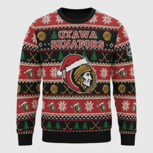 Ottawa Senators Nhl Ugly Christmas Sweater – Red & Black “Sens” Holiday Knit