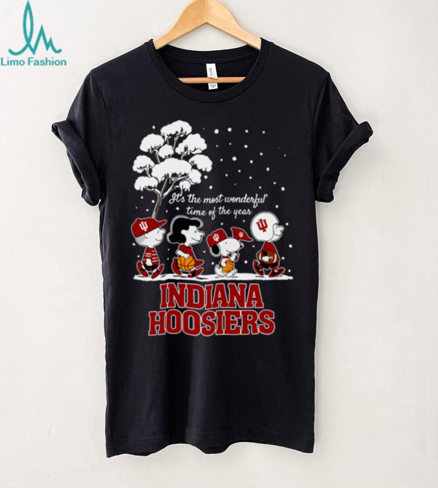 Peanuts Indiana Hoosiers Winter It'S The Most Wonderful Time Of The Year T Shirt