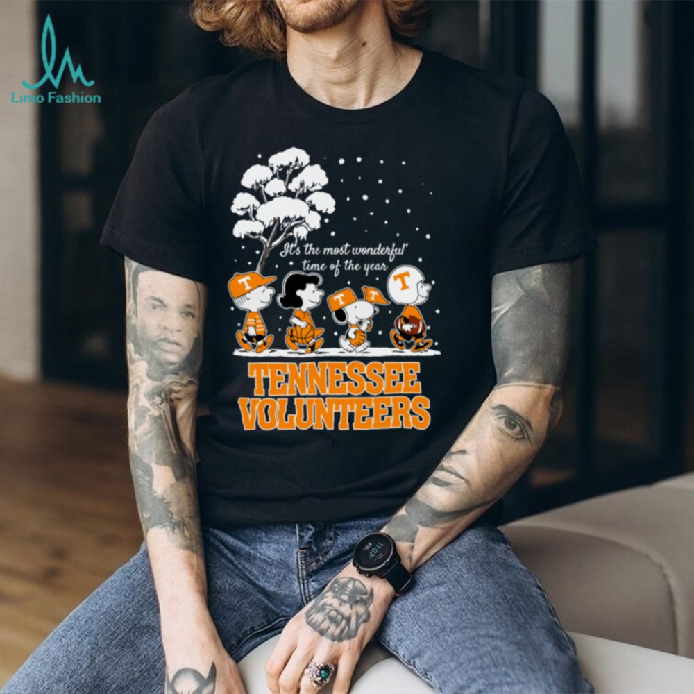 Peanuts Tennessee Volunteers Winter It'S The Most Wonderful Time Of The Year T Shirt - Image 2