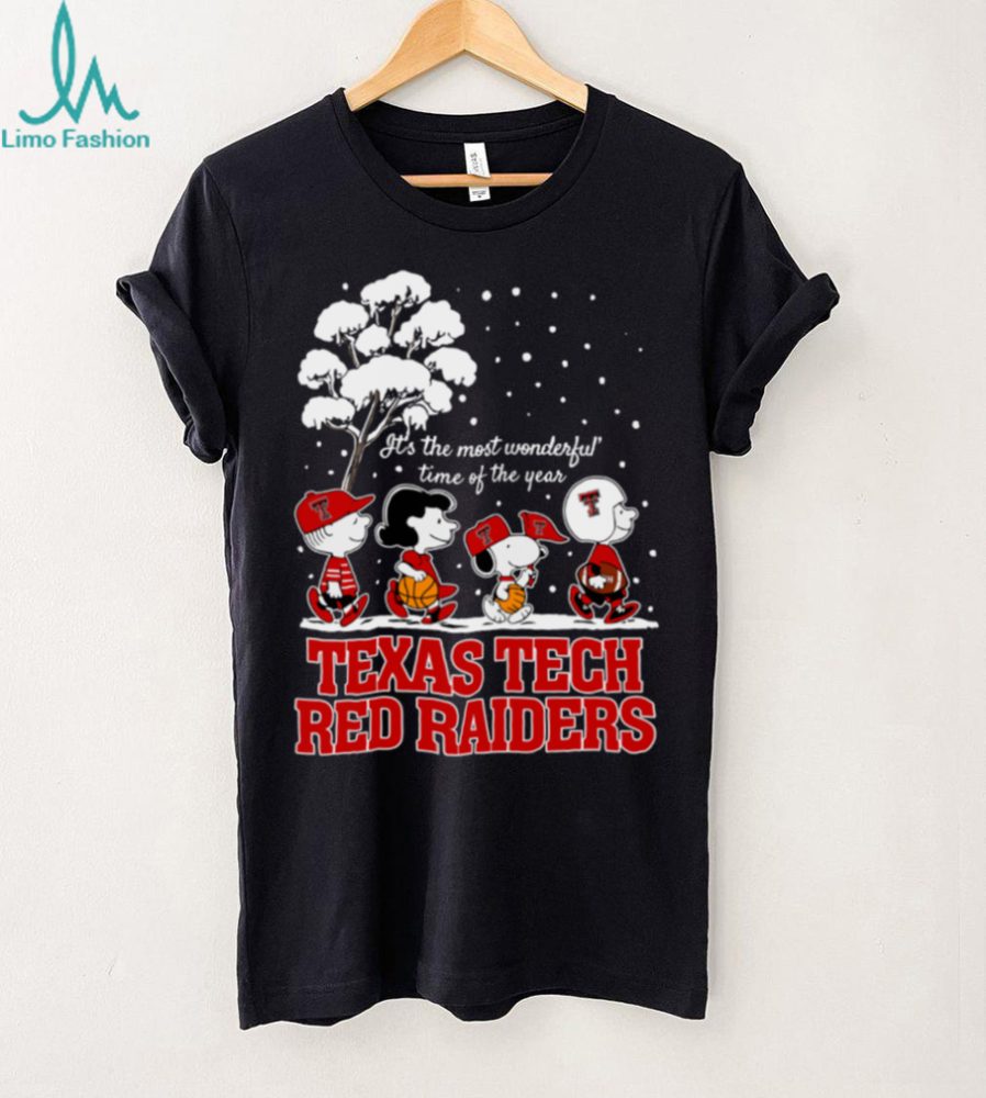 Peanuts Texas Tech Red Raiders Winter It'S The Most Wonderful Time Of The Year T Shirt