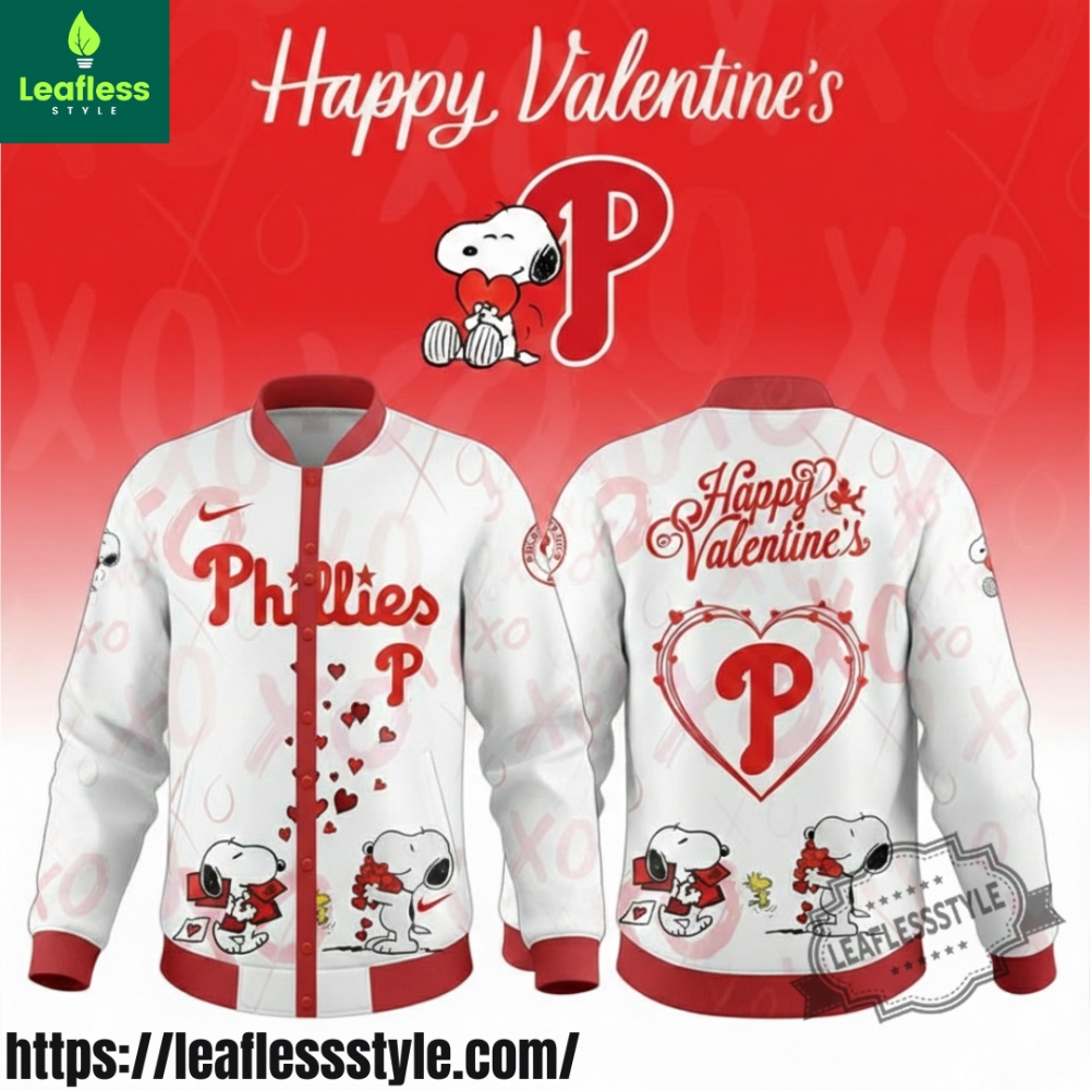 Peanuts X Philadelphia Phillies 2026 Valentine Baseball Jacket