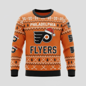 Philadelphia Flyers Nhl Ugly Christmas Sweater – Orange & Black “Philly” Holiday Knit