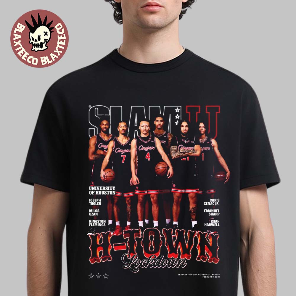 Slamu 20 Houston Cougars H Town Lockdown Magazine Cover T-Shirt