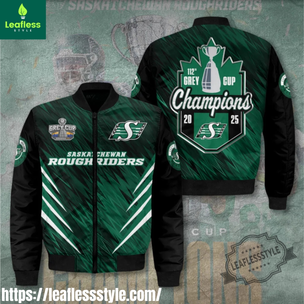 Saskatchewan Roughriders 2025 Grey Cup Champions Bomber Jacket