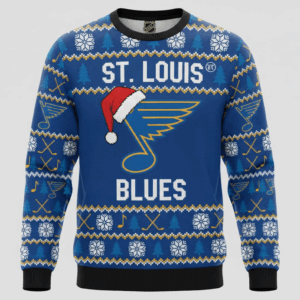 St. Louis Blues Nhl Ugly Christmas Sweater – Royal Blue & Gold “Blues” Holiday Knit