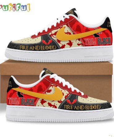 Team Black Air Force 1 Shoes Sneaker
