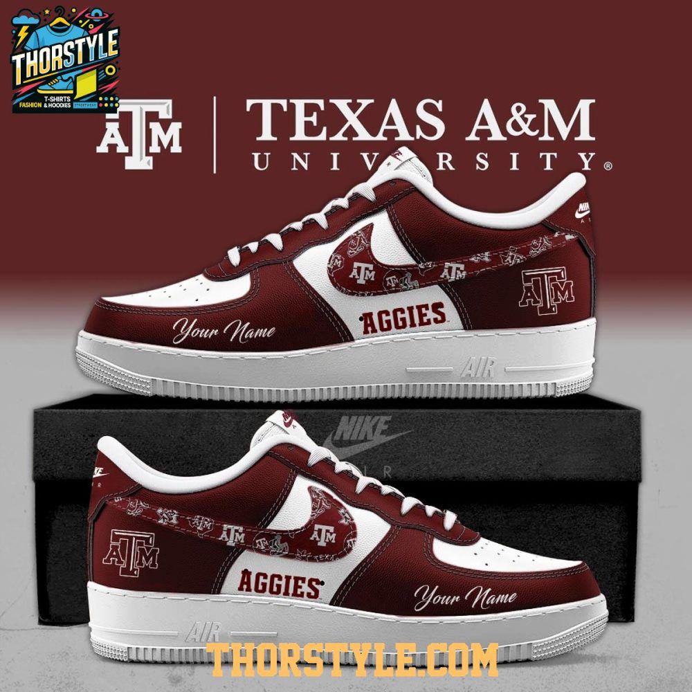 Texas A&M Aggies Freedom 2025 Gig 'Em Personalized Air Force 1 Shoes
