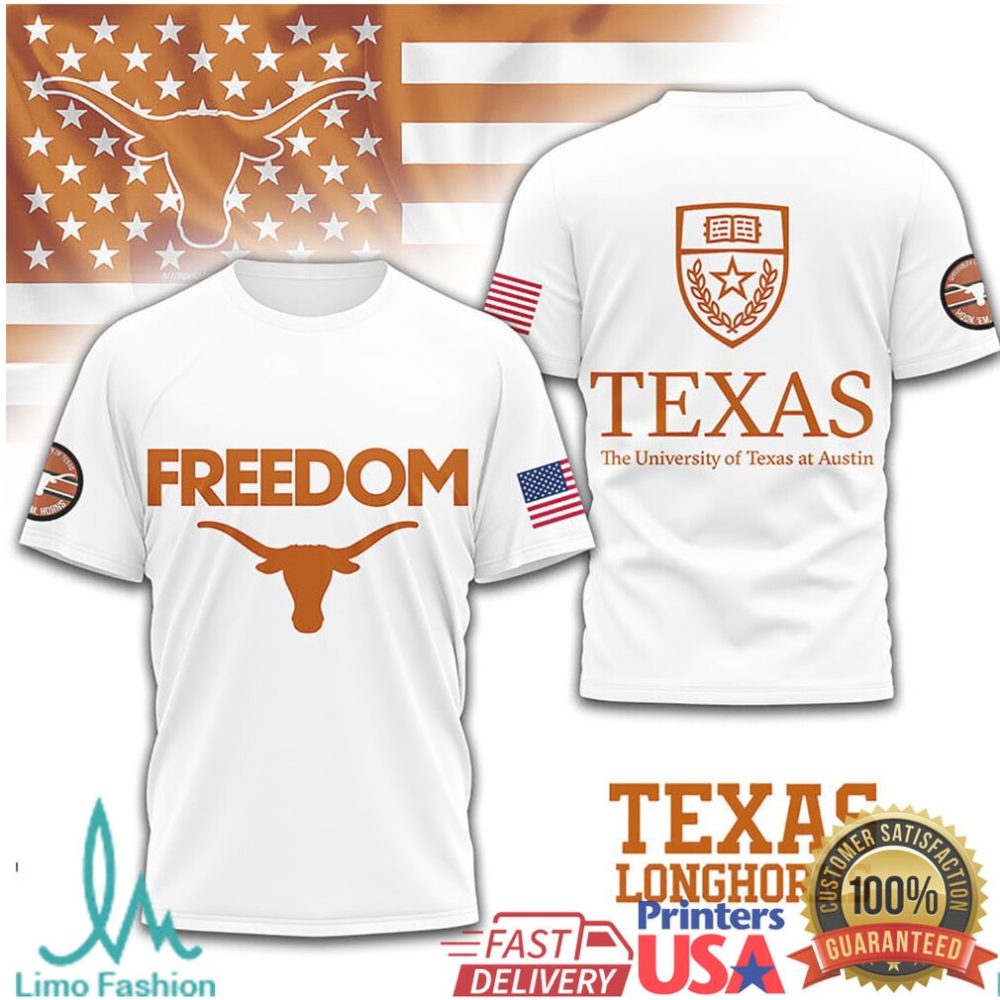Texas Longhorns Official Ncaa Freedom 3D Shirt - Limotees Llc - Image 2