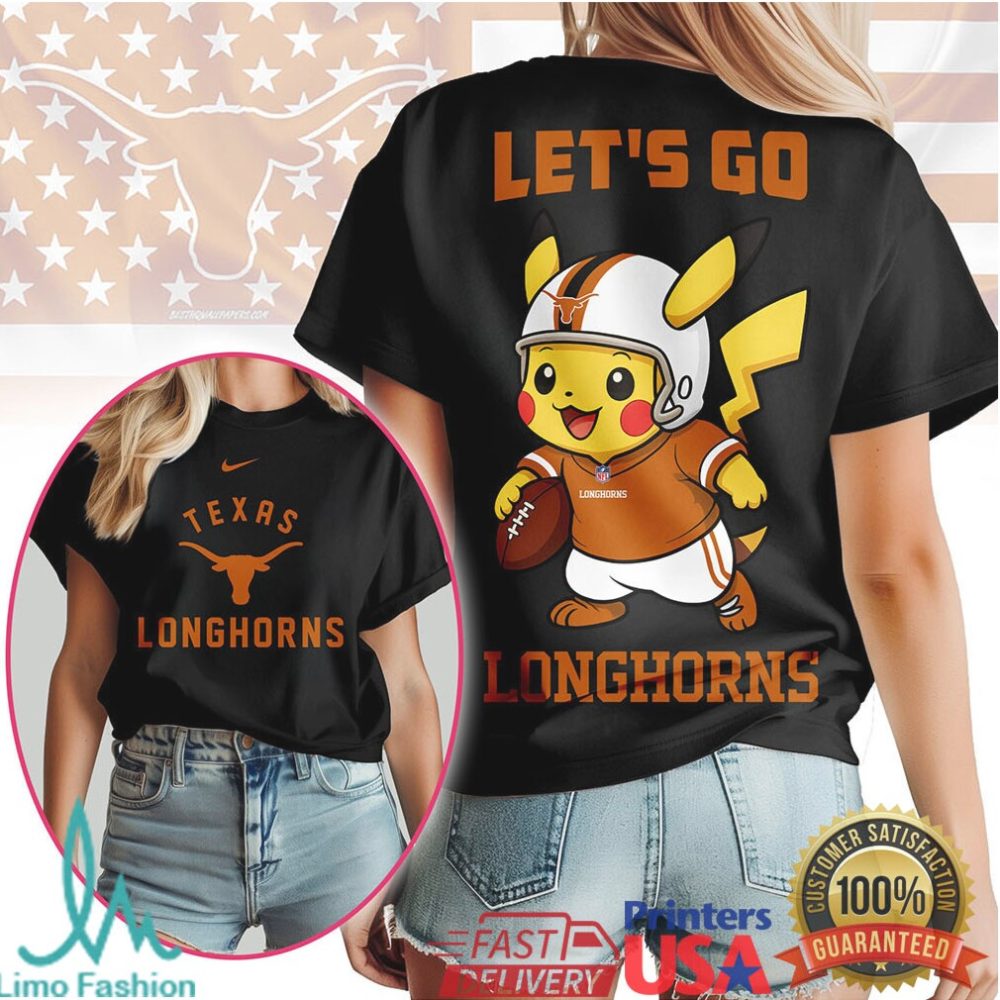 Texas Longhorns Official Ncaa Pokemon Fan 3D Shirt - Limotees Llc
